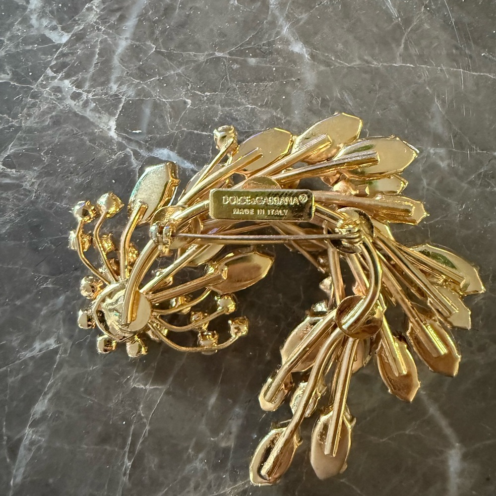 Vintage Dolce and Gabbana crystal pin and brooch